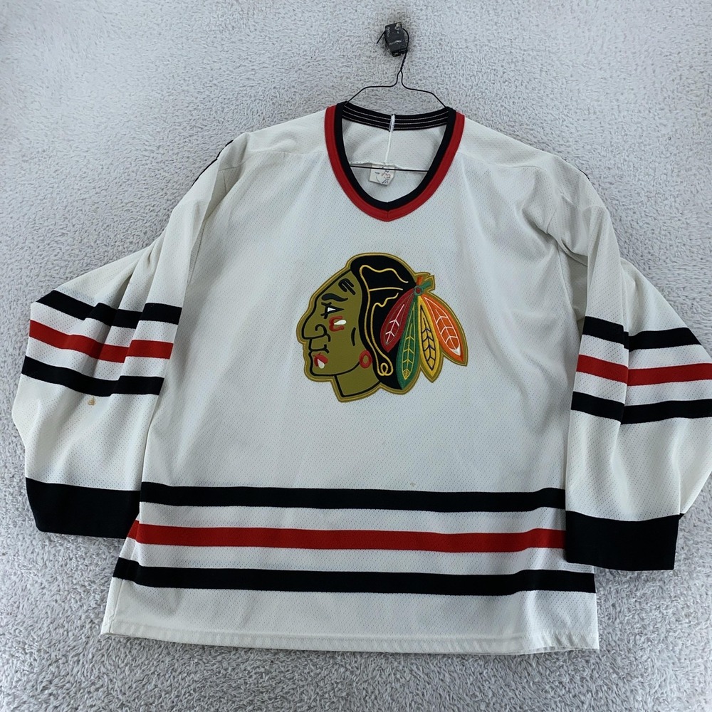 Vintage‎ 90s Chicago Blackhawks CCM Jersey Mens Large NHL Ice Hockey Maska